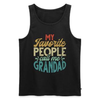 Grandad Großvater Opa Pops Großelternteil - Männer Premium Bio Tank Top - Schwarz - Vorne - Michal (187cm)