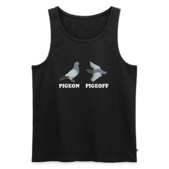 Amateurs de pigeons Pigeons Amoureux des oiseaux - Débardeur bio Premium Homme - noir - Devant - Michal (187cm)