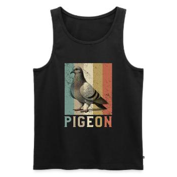 Amateurs de pigeons Pigeons Amoureux des oiseaux - Débardeur bio Premium Homme - noir - Devant - Michal (187cm)