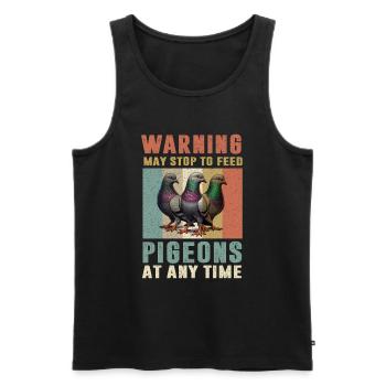 Amateurs de pigeons Pigeons Amoureux des oiseaux - Débardeur bio Premium Homme - noir - Devant - Michal (187cm)