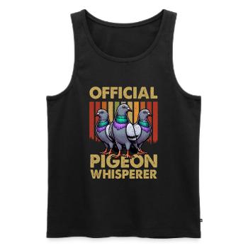 Amateurs de pigeons Pigeons Amoureux des oiseaux - Débardeur bio Premium Homme - noir - Devant - Michal (187cm)
