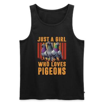 Amateurs de pigeons Pigeons Amoureux des oiseaux - Débardeur bio Premium Homme - noir - Devant - Michal (187cm)