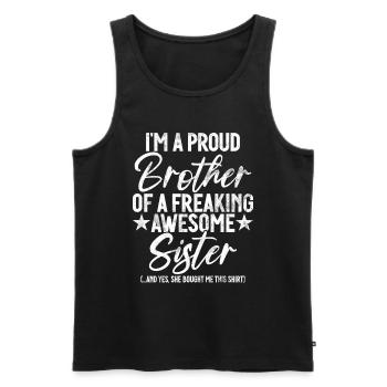 Sister Brother Matching Siblings Twins - Men's Premium Organic Tank Top - black - Front - Michal (187cm)