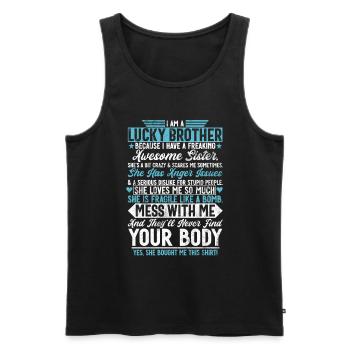 Sister Brother Matching Siblings Twins - Men's Premium Organic Tank Top - black - Front - Michal (187cm)