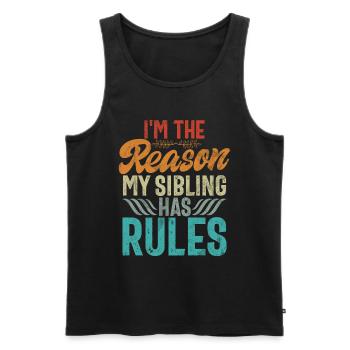 Sister Brother Matching Siblings Twins - Men's Premium Organic Tank Top - black - Front - Michal (187cm)