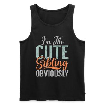 Sister Brother Matching Siblings Twins - Men's Premium Organic Tank Top - black - Front - Michal (187cm)