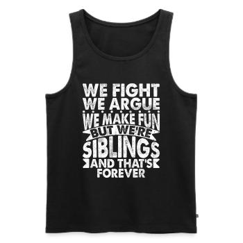 Sister Brother Matching Siblings Twins - Men's Premium Organic Tank Top - black - Front - Michal (187cm)