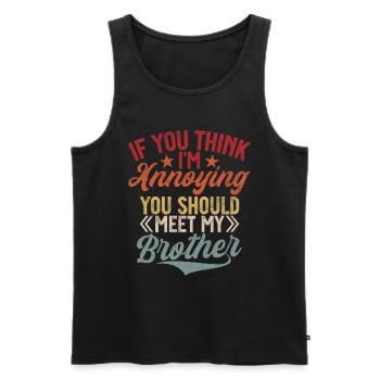 Sister Brother Matching Siblings Twins - Men's Premium Organic Tank Top - black - Front - Michal (187cm)