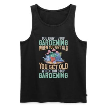 Gartenpflanzen Gärtner Gartenliebhaber Pflanzung - Männer Premium Bio Tank Top - Schwarz - Vorne - Michal (187cm)