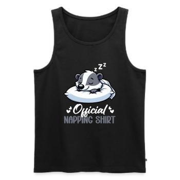 Official Badger Sleepshirt for Sleep - Men's Premium Organic Tank Top - black - Front - AI Model Male 178 light (178cm)