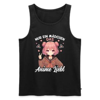 Juste une fille qui aime les mangas Kawaii animés - Débardeur bio Premium Homme - noir - Devant - Michal (187cm)