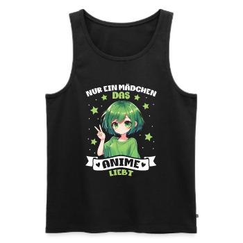 Juste une fille qui aime les mangas Kawaii animés - Débardeur bio Premium Homme - noir - Devant - Michal (187cm)
