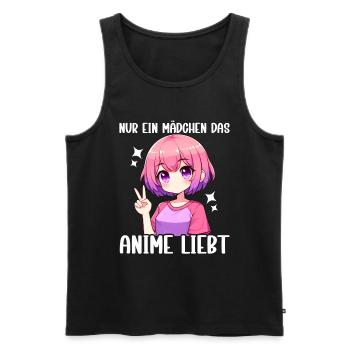 Juste une fille qui aime les mangas Kawaii animés - Débardeur bio Premium Homme - noir - Devant - Michal (187cm)