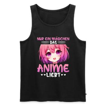 Juste une fille qui aime les mangas Kawaii animés - Débardeur bio Premium Homme - noir - Devant - Michal (187cm)