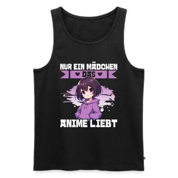 Juste une fille qui aime les mangas Kawaii animés - Débardeur bio Premium Homme - noir - Devant - Michal (187cm)