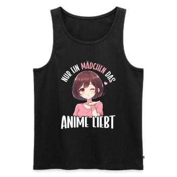 Juste une fille qui aime les mangas Kawaii animés - Débardeur bio Premium Homme - noir - Devant - Michal (187cm)