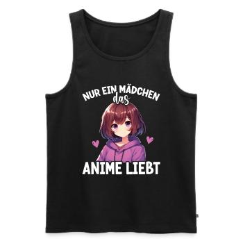 Juste une fille qui aime les mangas Kawaii animés - Débardeur bio Premium Homme - noir - Devant - Michal (187cm)