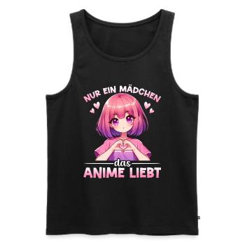 Juste une fille qui aime les mangas Kawaii animés - Débardeur bio Premium Homme - noir - Devant - Michal (187cm)
