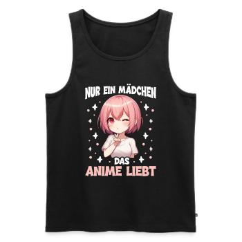 Juste une fille qui aime les mangas Kawaii animés - Débardeur bio Premium Homme - noir - Devant - Michal (187cm)