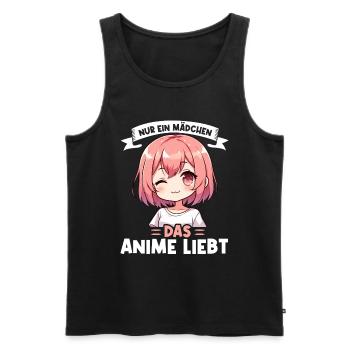 Juste une fille qui aime les mangas Kawaii animés - Débardeur bio Premium Homme - noir - Devant - Michal (187cm)