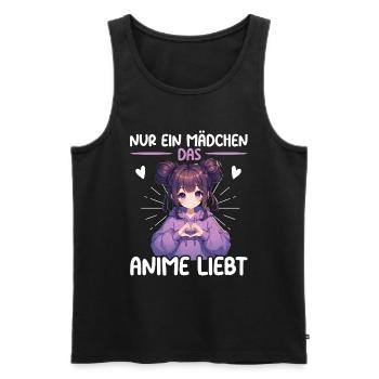 Juste une fille qui aime les mangas Kawaii animés - Débardeur bio Premium Homme - noir - Devant - Michal (187cm)