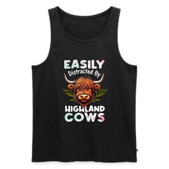 Scottish Highland Cow Scotland Farm - Men's Premium Organic Tank Top - black - Front - AI Model Male 178 light (178cm)