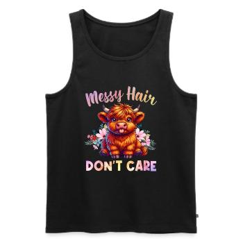 Scottish Highland Cow Scotland Farm - Men's Premium Organic Tank Top - black - Front - AI Model Male 178 light (178cm)