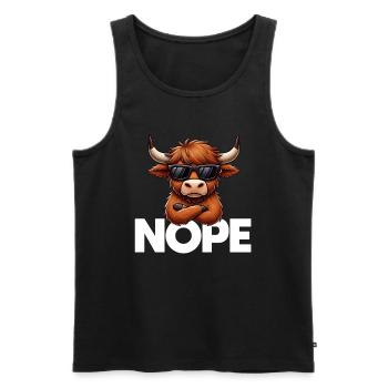 Scottish Highland Cow Scotland Farm - Men's Premium Organic Tank Top - black - Front - AI Model Male 178 light (178cm)