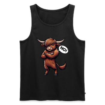Scottish Highland Cow Scotland Farm - Men's Premium Organic Tank Top - black - Front - AI Model Male 178 light (178cm)