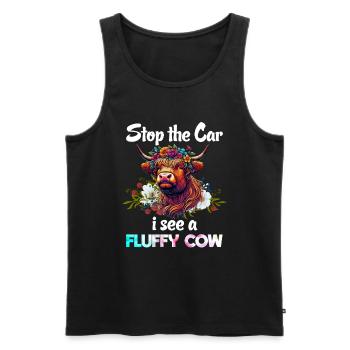 Scottish Highland Cow Scotland Farm - Men's Premium Organic Tank Top - black - Front - AI Model Male 178 light (178cm)