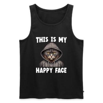 This Is My Happy Face Cats - Men's Premium Organic Tank Top - black - Front - Michal (187cm)