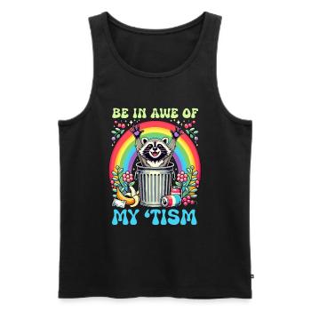 Be In Awe Of My 'Tism Autistic Raccoons - Men's Premium Organic Tank Top - black - Front - Michal (187cm)