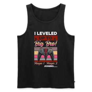 Level Bis Big Brother Console Gamer Elder - Männer Premium Bio Tank Top - Schwarz - Vorne - AI Model Male 178 light (178cm)