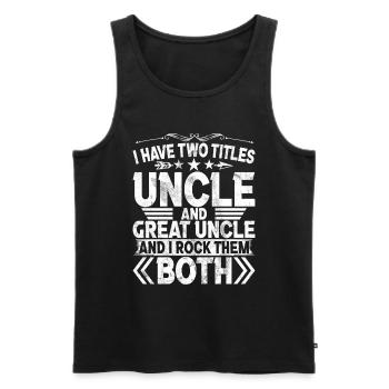 Meilleur oncle fier oncle citation humour - Débardeur bio Premium Homme - noir - Devant - AI Model Male 178 light (178cm)