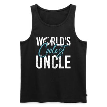 Meilleur oncle fier oncle citation humour - Débardeur bio Premium Homme - noir - Devant - AI Model Male 178 light (178cm)