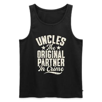 Meilleur oncle fier oncle citation humour - Débardeur bio Premium Homme - noir - Devant - AI Model Male 178 light (178cm)