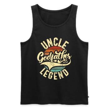 Meilleur oncle fier oncle citation humour - Débardeur bio Premium Homme - noir - Devant - AI Model Male 178 light (178cm)