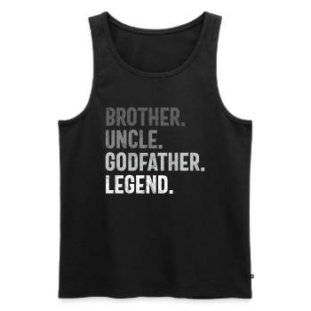 Meilleur oncle fier oncle citation humour - Débardeur bio Premium Homme - noir - Devant - AI Model Male 178 light (178cm)