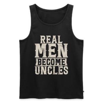 Meilleur oncle fier oncle citation humour - Débardeur bio Premium Homme - noir - Devant - AI Model Male 178 light (178cm)