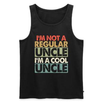 Meilleur oncle fier oncle citation humour - Débardeur bio Premium Homme - noir - Devant - AI Model Male 178 light (178cm)