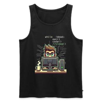 Programmierer Computercodierungssoftwareentwickler - Männer Premium Bio Tank Top - Schwarz - Vorne - Michal (187cm)