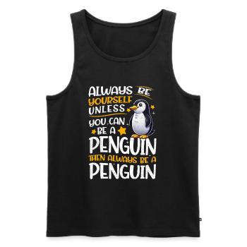Penguine Vogelliebhaber Penguin -Enthusiast - Männer Premium Bio Tank Top - Schwarz - Vorne - AI Model Male 178 light (178cm)