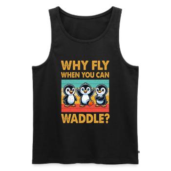 Penguins Bird Lover Penguin Enthusiast - Men's Premium Organic Tank Top - black - Front - AI Model Male 178 light (178cm)