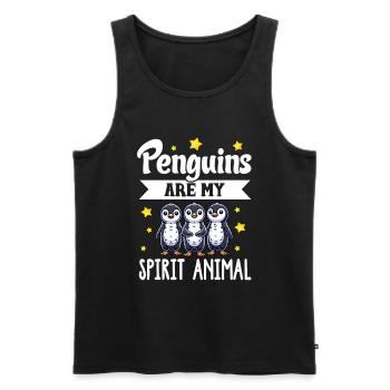Penguine Vogelliebhaber Penguin -Enthusiast - Männer Premium Bio Tank Top - Schwarz - Vorne - AI Model Male 178 light (178cm)