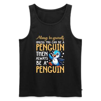 Penguins Bird Lover Penguin Enthusiast - Men's Premium Organic Tank Top - black - Front - AI Model Male 178 light (178cm)