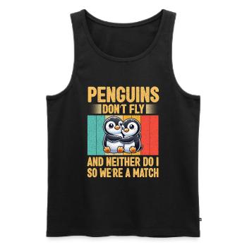 Penguine Vogelliebhaber Penguin -Enthusiast - Männer Premium Bio Tank Top - Schwarz - Vorne - AI Model Male 178 light (178cm)