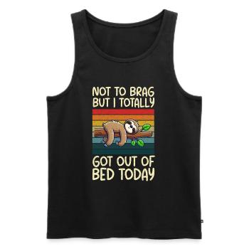 Sloths, Animal Lover, Sloth Lover, Lazy Sloth - Men's Premium Organic Tank Top - black - Front - AI Model Male 178 light (178cm)