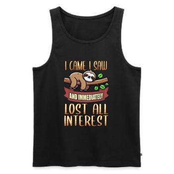 Sloths, Animal Lover, Sloth Lover, Lazy Sloth - Men's Premium Organic Tank Top - black - Front - AI Model Male 178 light (178cm)
