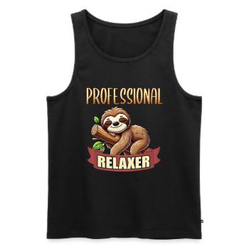 Sloths, Animal Lover, Sloth Lover, Lazy Sloth - Men's Premium Organic Tank Top - black - Front - AI Model Male 178 light (178cm)