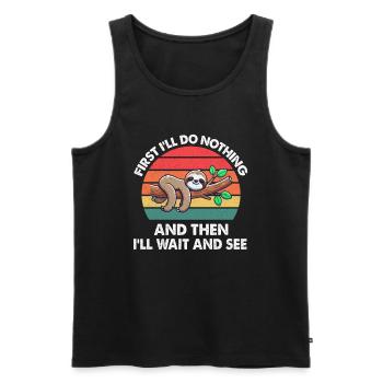 Sloths, Animal Lover, Sloth Lover, Lazy Sloth - Men's Premium Organic Tank Top - black - Front - AI Model Male 178 light (178cm)